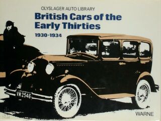 British Cars of the Early Thirties, 1930-1934 - Olyslager Organisation (ISBN 9780723217114)