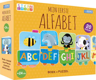 Puzzeltrein 20 stukjes en boek - Mijn eerste alfabet (ISBN 9789036641937)