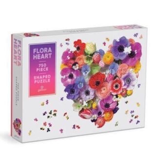 Flora Heart 750 Piece Shaped Puzzle - Galison (ISBN 9780735373358)
