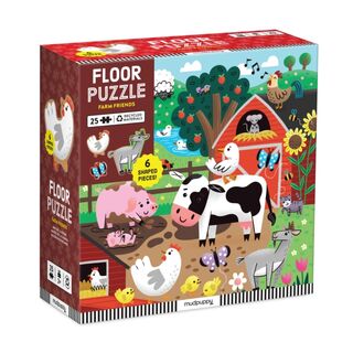 Farm Friends 25 Piece Floor Puzzle with Shaped Pieces - Mudpuppy (ISBN 9780735378636)