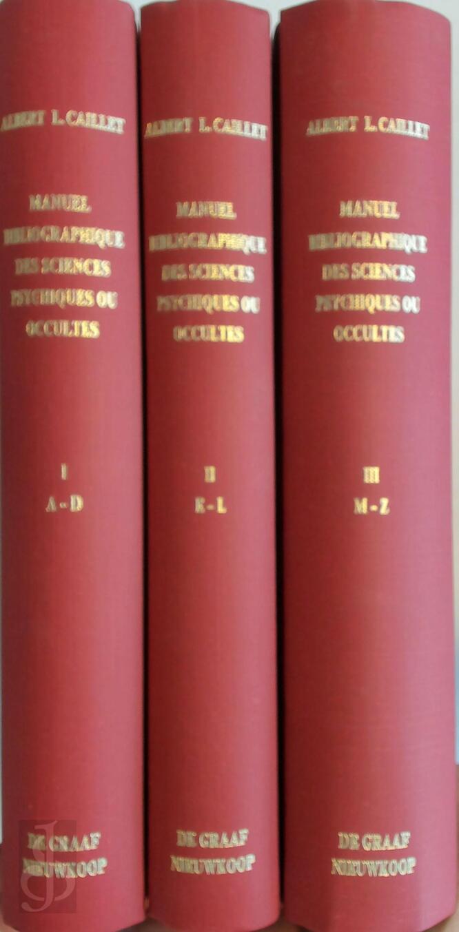 Manuel bibliographique des sciences psychiques ou occultes, 3 volumes