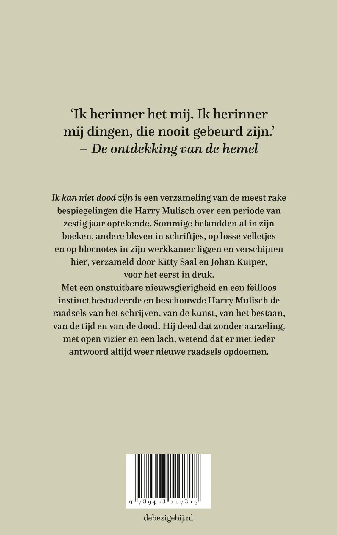 Ik kan niet dood zijn - Harry Mulisch 2