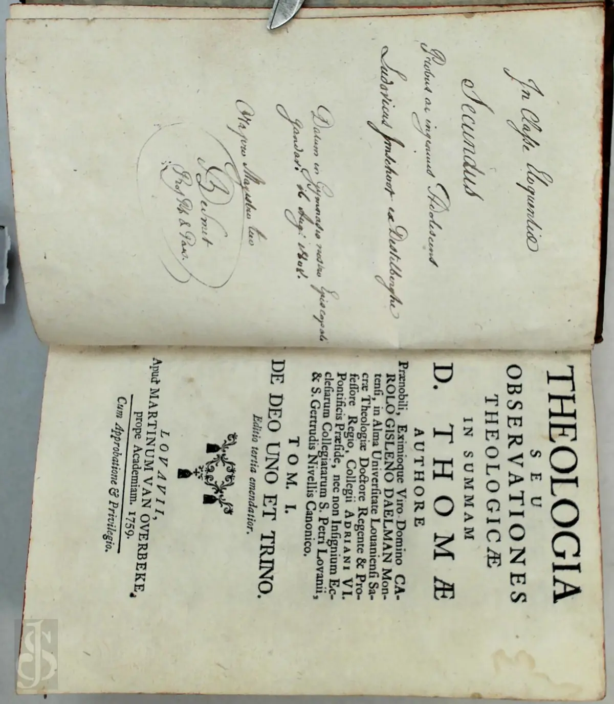 Theologia seu Observationes theologicae in summam D. Thomae authore - Charles Gislain Daelman 1