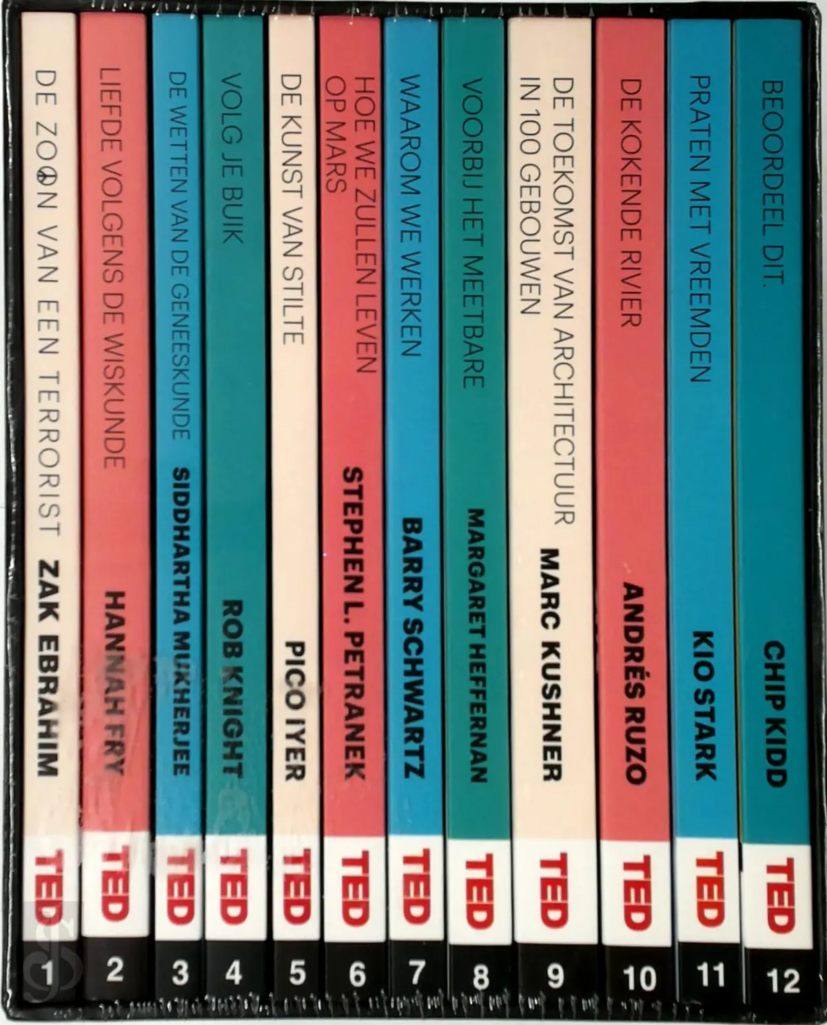 TED: 12 Kleine Boeken over Grootse Ideeën - Zak Ebrahim, Hannah Fry, Siddhartha Mukherjee, Rob Knight, Pico Iyer, Stephen Petranek, Barry Schwartz, Margaret Heffernan, Marc Kushner, Andrés Ruzo, Kio Stark, Chip Kidd 1