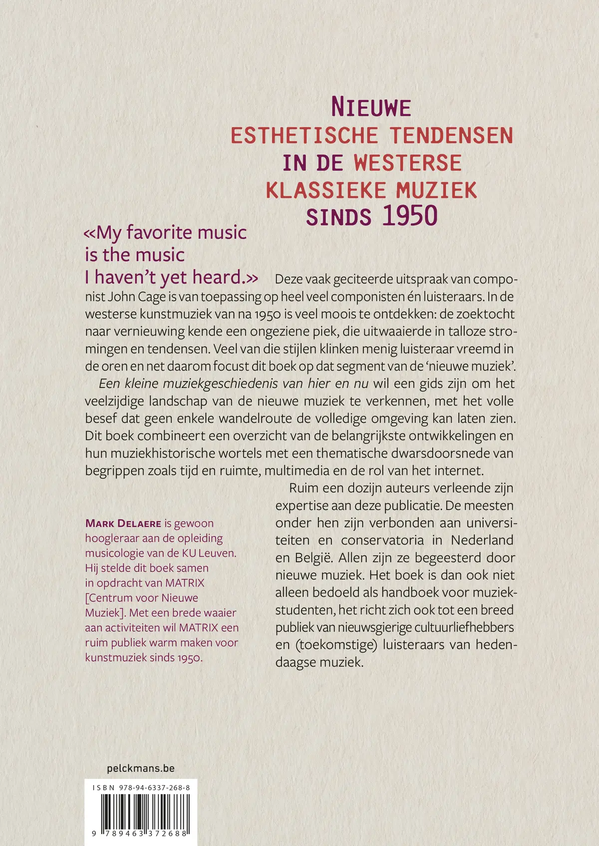 Een kleine muziekgeschiedenis van hier en nu - Mark Delaere 2