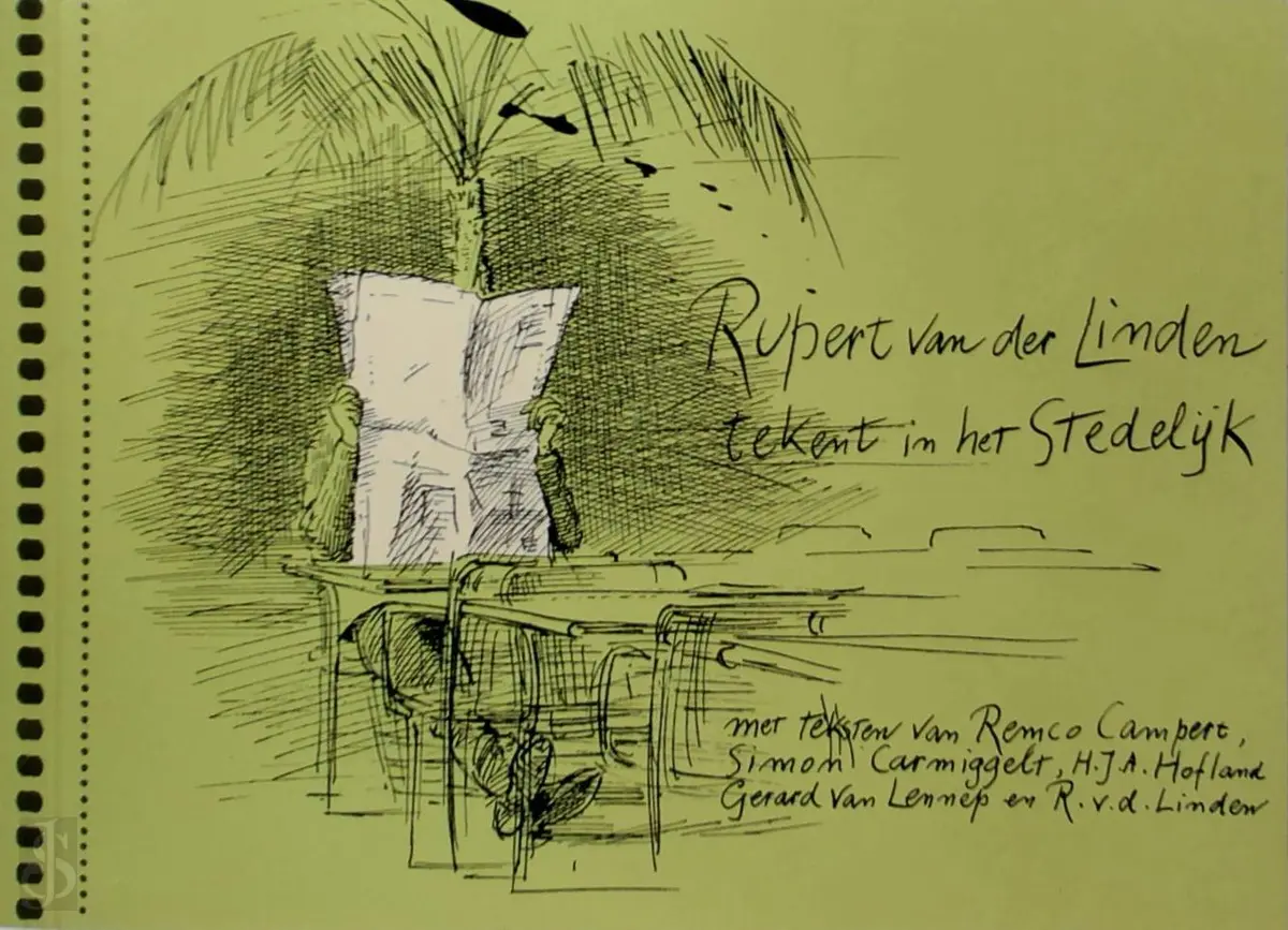 Rupert van der Linden tekent in het Stedelijk - Hendrik Driessen, Adriaan Jacob Petersen, Stedelijk Museum (Amsterdam) 1