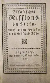 Elsasisches Missionsbüchlein, durch einen Priester der Gesellschaft JEsu - Unknown 1