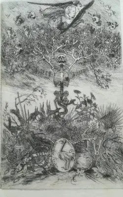 Les Epaves - Charles Baudelaire, Félicien Rops [Etching] 1