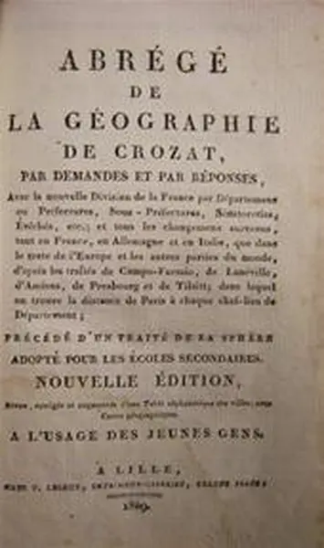 Abrégé de la Géographie de Crozat - Crozat