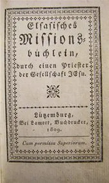 Elsasisches Missionsbüchlein, durch einen Priester der Gesellschaft JEsu - Unknown