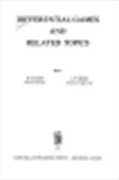 Differential games and related topics - Harold William Kuhn, G. P. Szegö