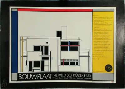 Bouwplaat Rietveld Schröder Huis - Gerrit Thomas Rietveld, Victor Veldhuyzen van Zanten