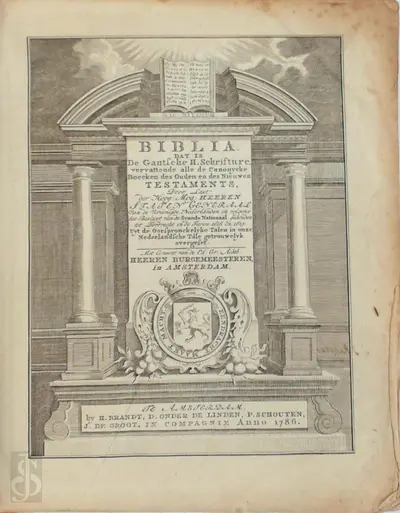 Biblia, dat is De Gantsche H. Schrifture , vervattende alle de Canonycke Boecken des Ouden en des Nieuwen Testaments [etc.] - Unknown