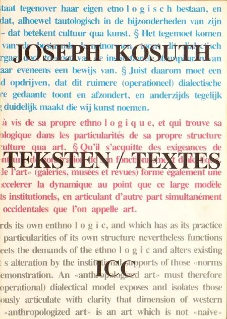 Teksten/Textes - Joseph Kosuth 1