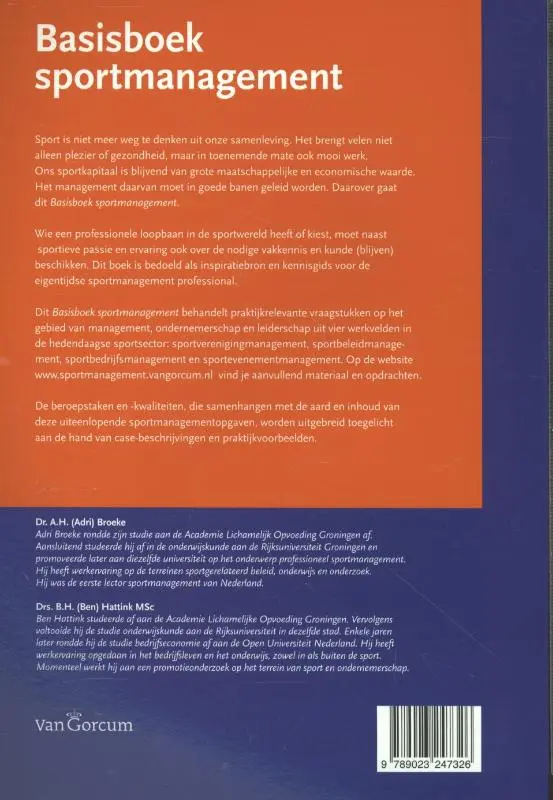 Basisboek sportmanagement - Adri Broeke, Ben Hattink 2