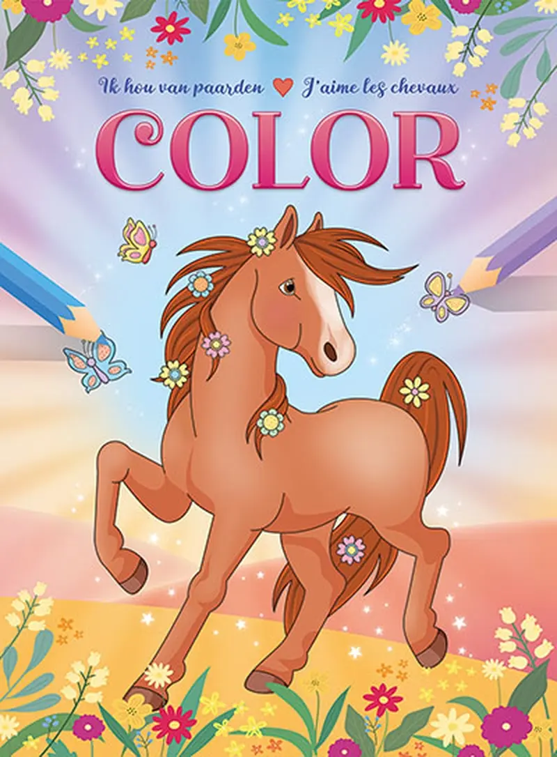 Ik hou van paarden kleurblok / J'aime les chevaux bloc de coloriage - ZNU 1