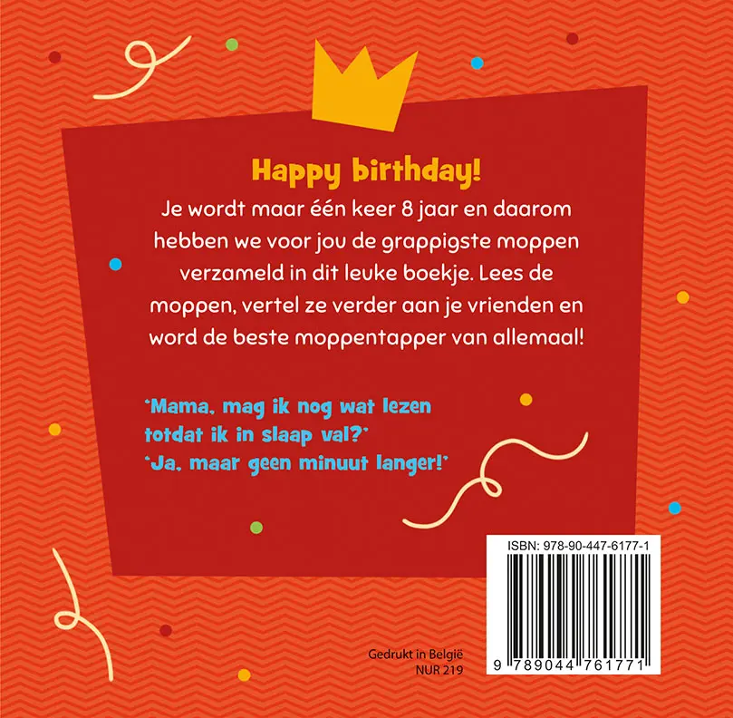 Hoera, 8 jaar! Moppenboek voor het grappigste feestvarken - ZNU 2