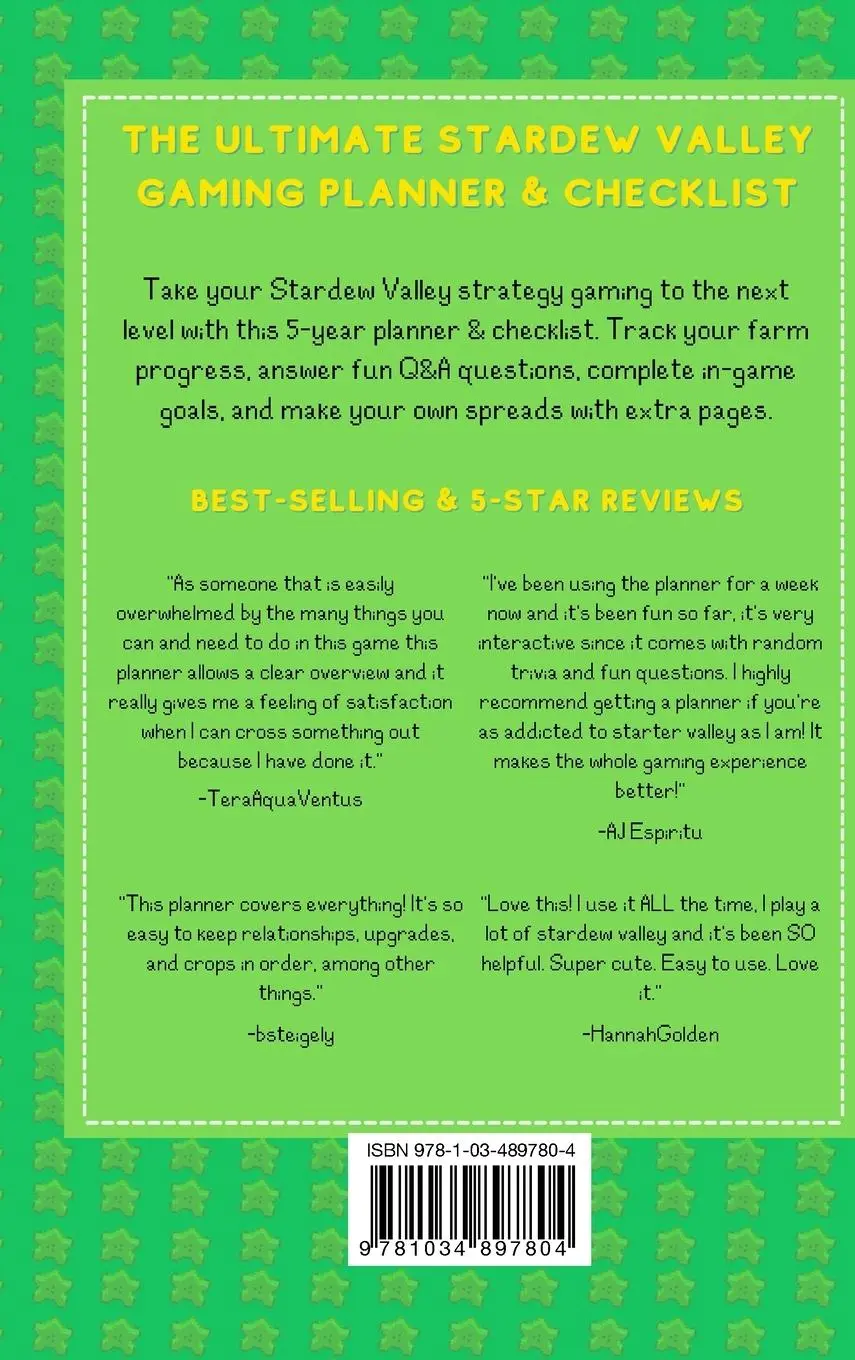 Stardew Valley Gaming Planner and Checklist - Yellowroom Studios 2