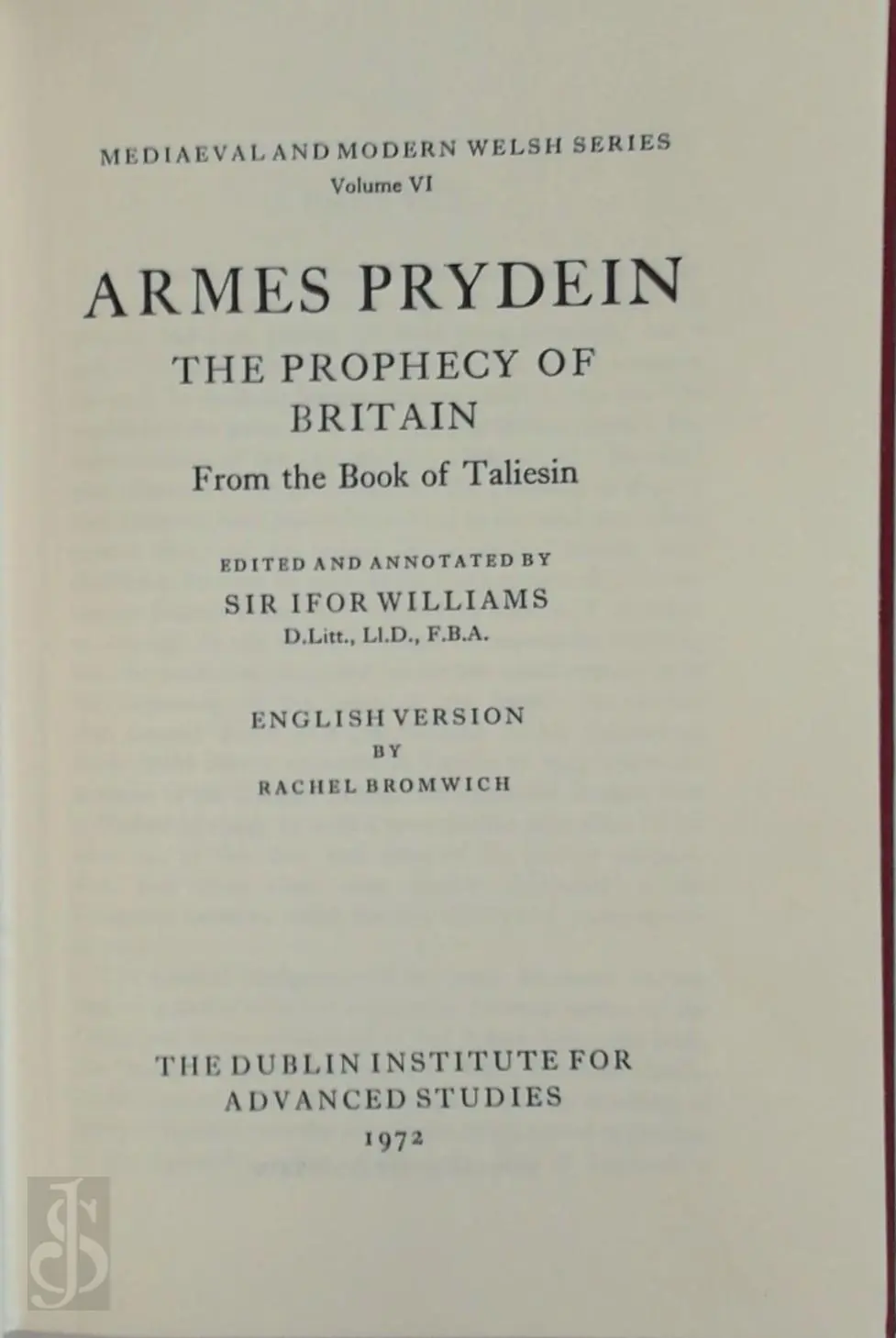 Armes Prydein - Sir Ifor Williams (Edit.) 1